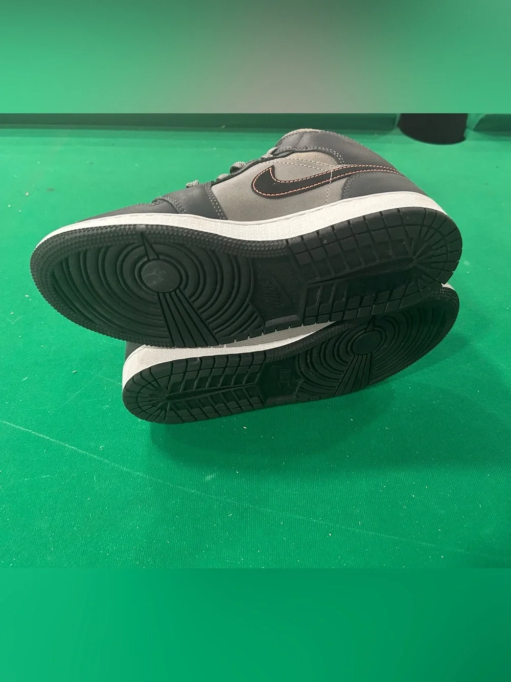 Nike Kids Grey and Orange High-Top Sneakers